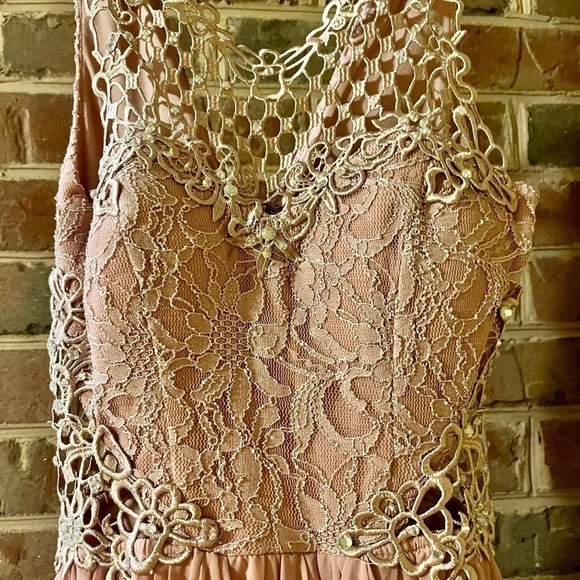 City Studio Size 0 Pale Pink Prom Pageant Gown Tulip Style Beaded Modest Sequin - Picture 8 of 12